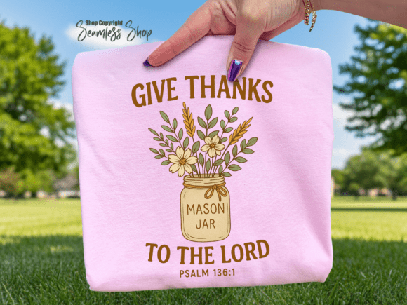 Christian Fall Floral PNG Graphics & T-Shirt Design Jar Art