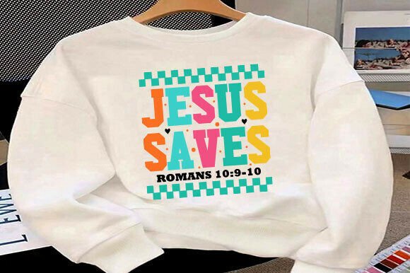 Jesus Saves PNG: Christian Graphics for T-Shirt Designs