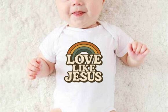 Retro Love Like Jesus Graphics T-Shirt Designs